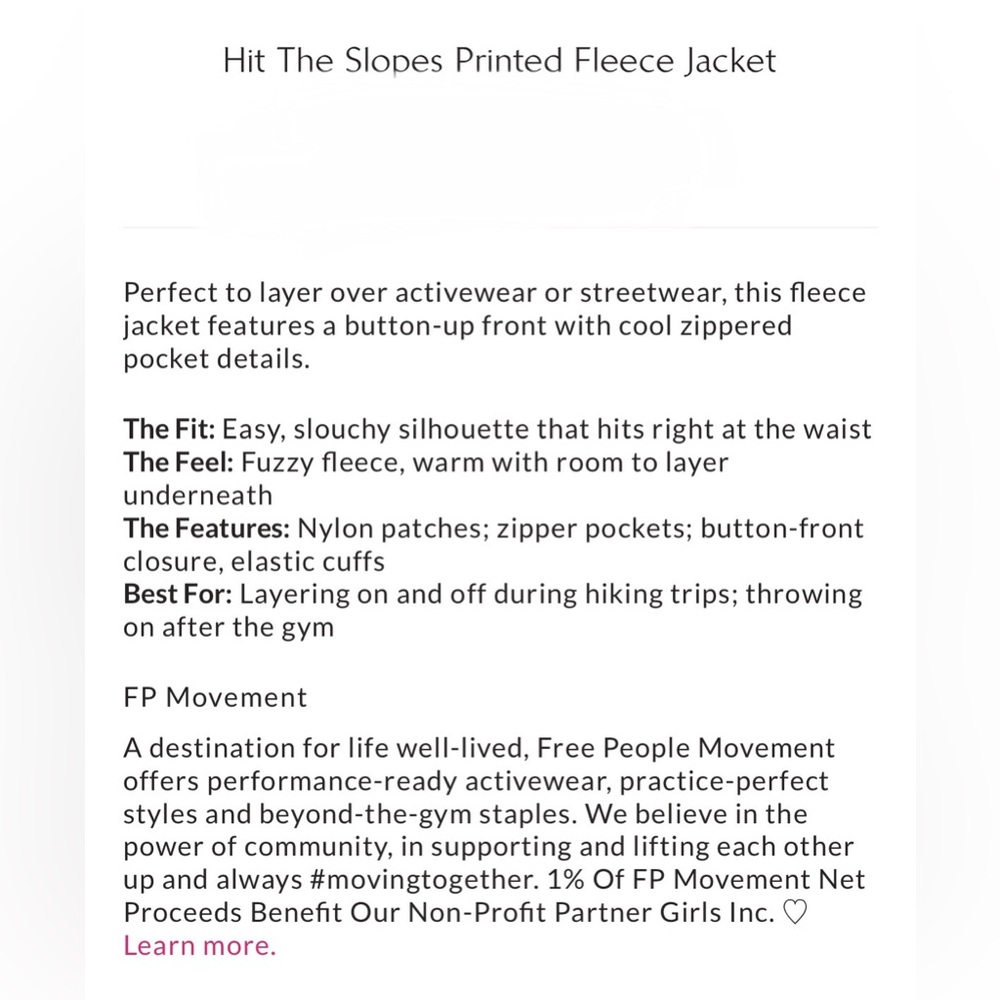 Free People Movement Hit The Slopes Printed Fleece Jacket - Picture 5 of 8